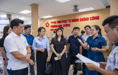 PHƯỜNG HÒA CƯỜNG ĐÓN TIẾP ĐOÀN CÔNG TÁC UBND XÃ CAM AN, TỈNH KHÁNH HÒA ĐẾN THAM QUAN, HỌC TẬP KINH NGHIỆM VỀ CHÍNH QUYỀN SỐ