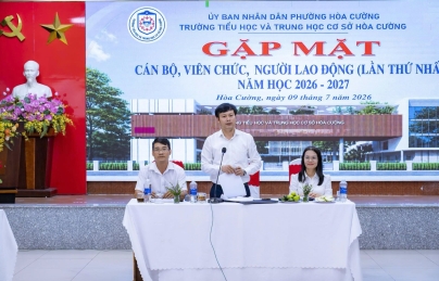 TRƯỜNG TIỂU HỌC VÀ THCS HÒA CƯỜNG TỔ CHỨC GẶP MẶT CÁN BỘ, VIÊN CHỨC, NGƯỜI LAO ĐỘNG NĂM HỌC 2026–2027
